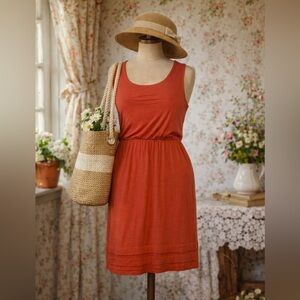 Lush Coral/Orange Rayon Dress